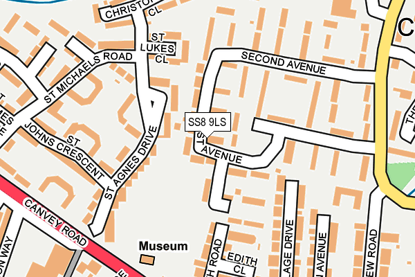 SS8 9LS map - OS OpenMap – Local (Ordnance Survey)