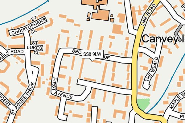 SS8 9LW map - OS OpenMap – Local (Ordnance Survey)