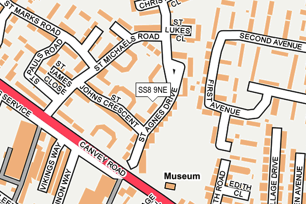SS8 9NE map - OS OpenMap – Local (Ordnance Survey)