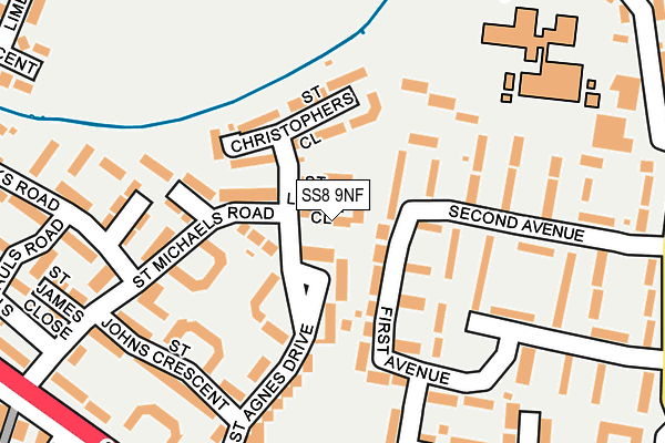 SS8 9NF map - OS OpenMap – Local (Ordnance Survey)