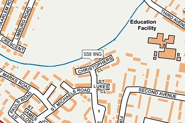 SS8 9NG map - OS OpenMap – Local (Ordnance Survey)