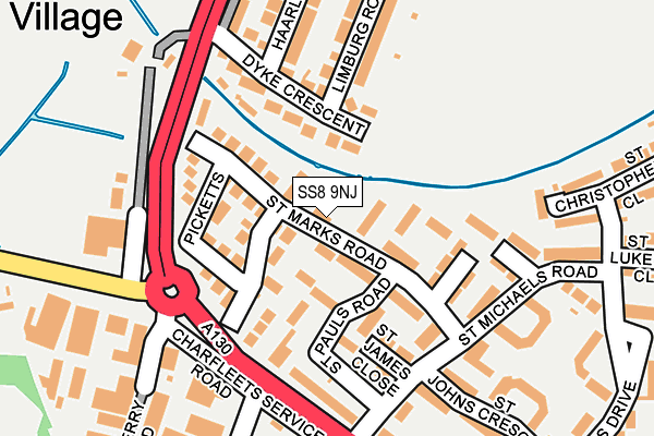SS8 9NJ map - OS OpenMap – Local (Ordnance Survey)