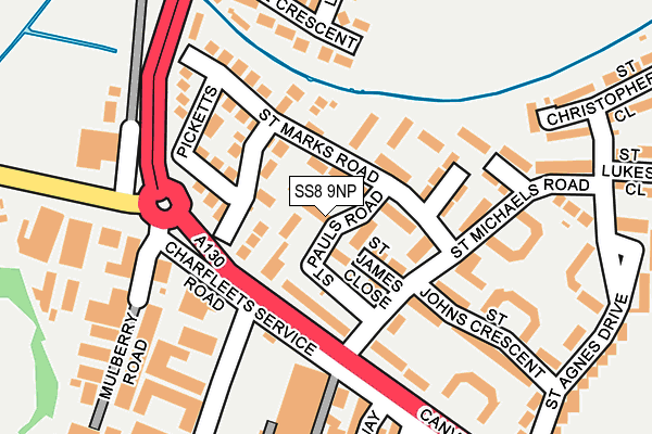 SS8 9NP map - OS OpenMap – Local (Ordnance Survey)