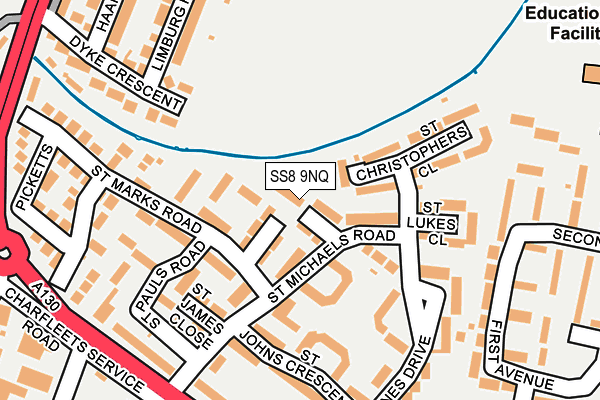 SS8 9NQ map - OS OpenMap – Local (Ordnance Survey)