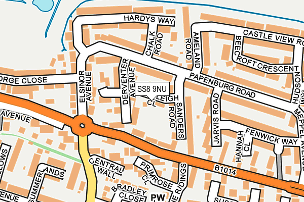 SS8 9NU map - OS OpenMap – Local (Ordnance Survey)