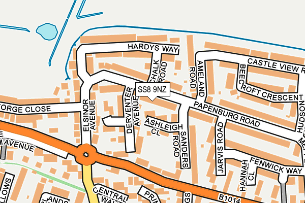 SS8 9NZ map - OS OpenMap – Local (Ordnance Survey)