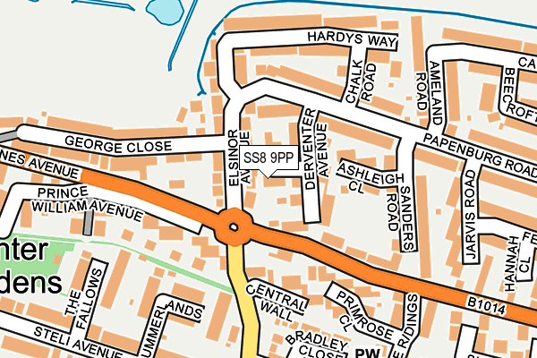 SS8 9PP map - OS OpenMap – Local (Ordnance Survey)