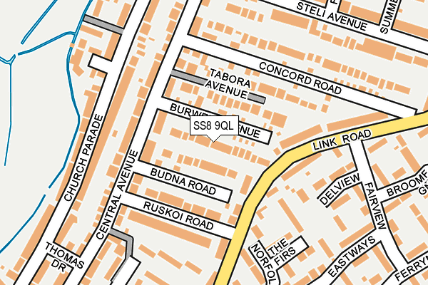 SS8 9QL map - OS OpenMap – Local (Ordnance Survey)