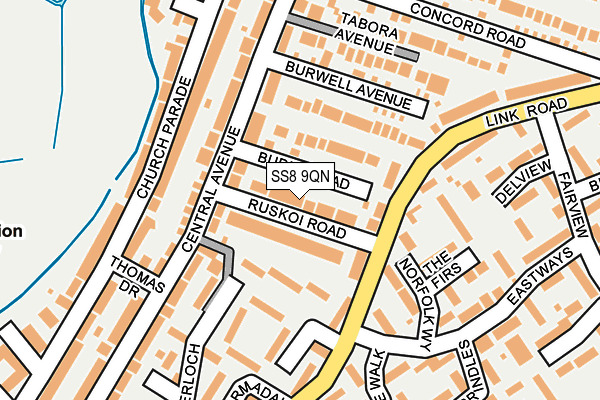 SS8 9QN map - OS OpenMap – Local (Ordnance Survey)