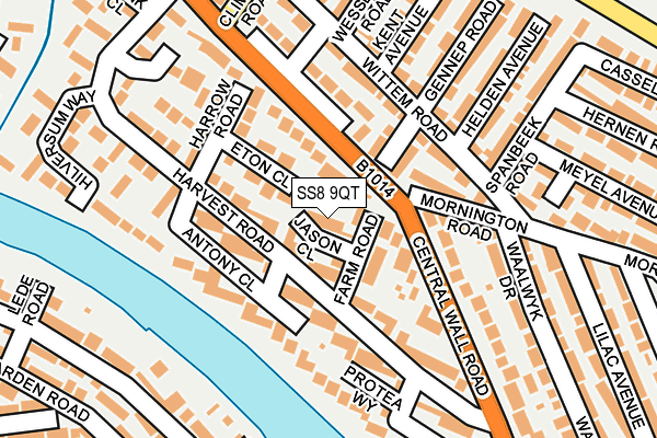SS8 9QT map - OS OpenMap – Local (Ordnance Survey)