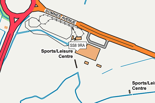 SS8 9RA map - OS OpenMap – Local (Ordnance Survey)