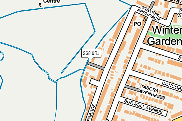 SS8 9RJ map - OS OpenMap – Local (Ordnance Survey)