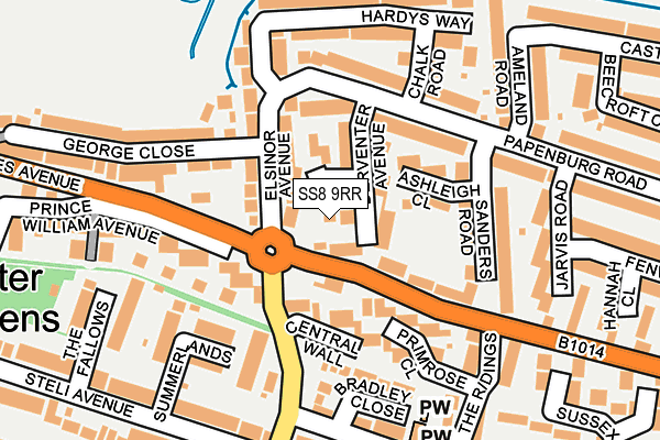 SS8 9RR map - OS OpenMap – Local (Ordnance Survey)