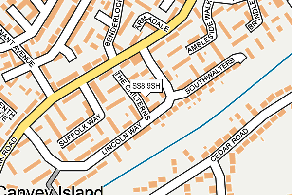 SS8 9SH map - OS OpenMap – Local (Ordnance Survey)