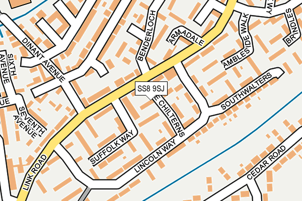 SS8 9SJ map - OS OpenMap – Local (Ordnance Survey)