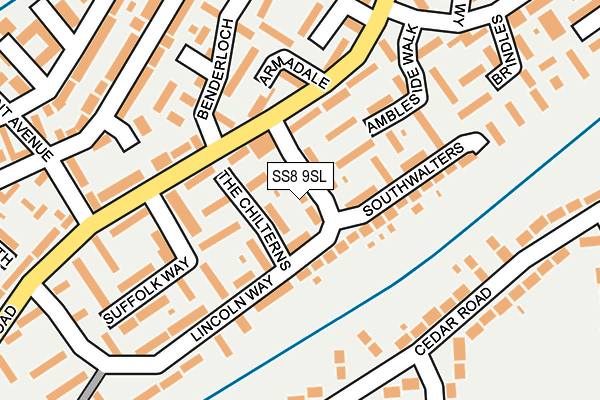 SS8 9SL map - OS OpenMap – Local (Ordnance Survey)