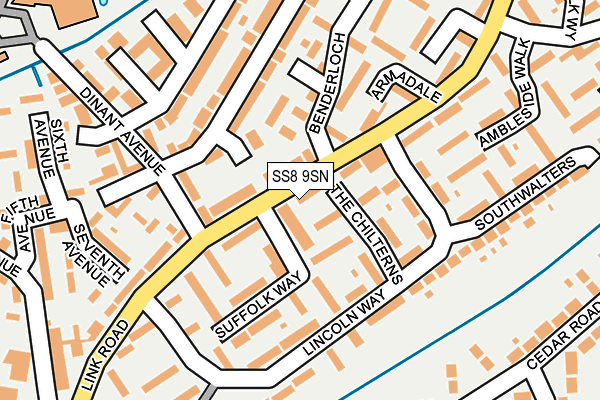 SS8 9SN map - OS OpenMap – Local (Ordnance Survey)