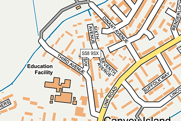 SS8 9SX map - OS OpenMap – Local (Ordnance Survey)
