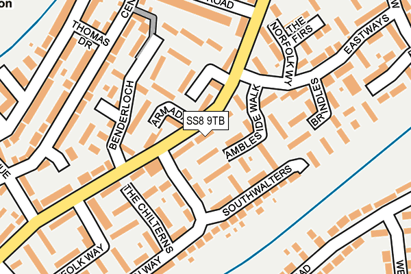 SS8 9TB map - OS OpenMap – Local (Ordnance Survey)