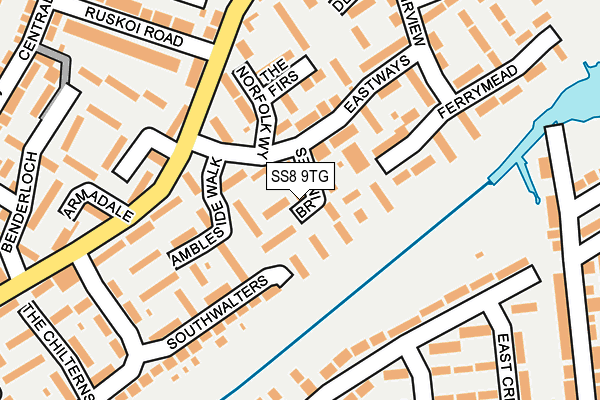 SS8 9TG map - OS OpenMap – Local (Ordnance Survey)