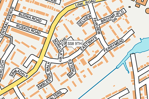 SS8 9TH map - OS OpenMap – Local (Ordnance Survey)