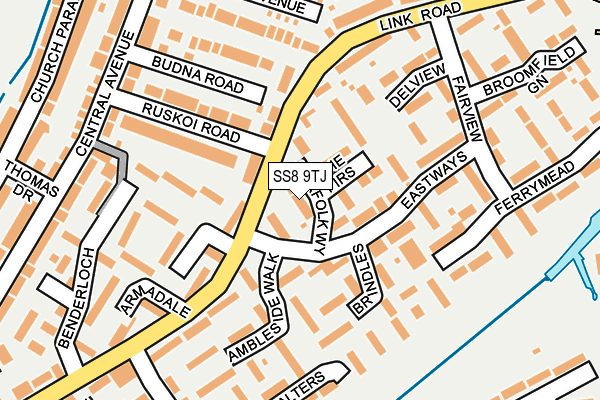 SS8 9TJ map - OS OpenMap – Local (Ordnance Survey)