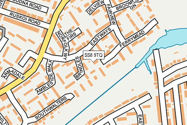 SS8 9TQ map - OS OpenMap – Local (Ordnance Survey)