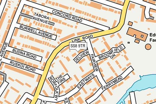 SS8 9TR map - OS OpenMap – Local (Ordnance Survey)