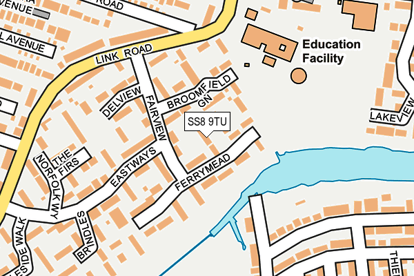 SS8 9TU map - OS OpenMap – Local (Ordnance Survey)