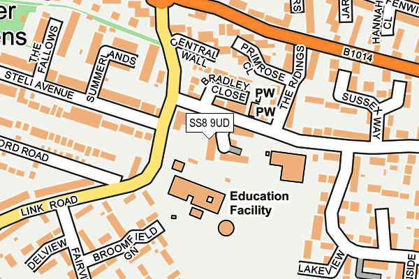 SS8 9UD map - OS OpenMap – Local (Ordnance Survey)