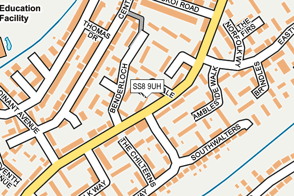 SS8 9UH map - OS OpenMap – Local (Ordnance Survey)