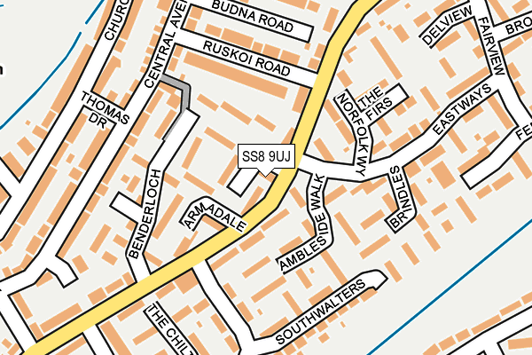 SS8 9UJ map - OS OpenMap – Local (Ordnance Survey)