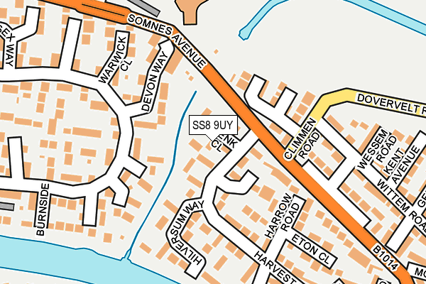 SS8 9UY map - OS OpenMap – Local (Ordnance Survey)