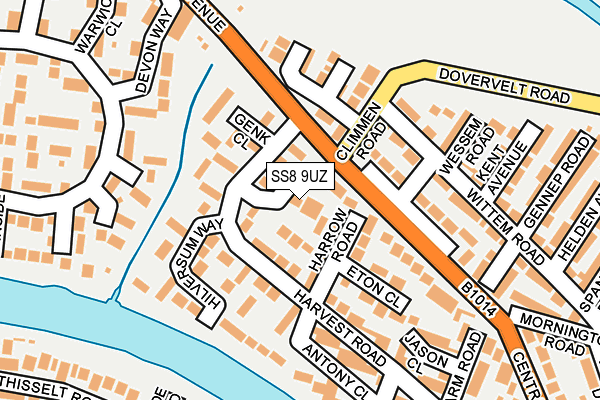 SS8 9UZ map - OS OpenMap – Local (Ordnance Survey)