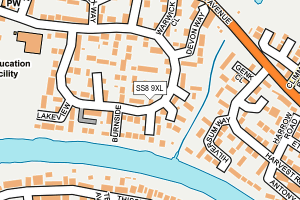 SS8 9XL map - OS OpenMap – Local (Ordnance Survey)