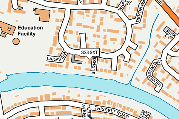 SS8 9XT map - OS OpenMap – Local (Ordnance Survey)