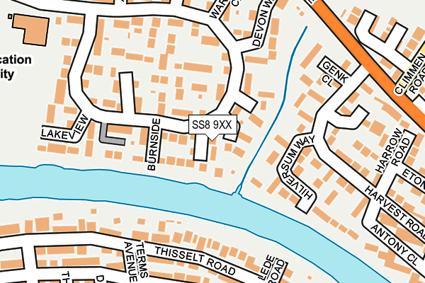 SS8 9XX map - OS OpenMap – Local (Ordnance Survey)