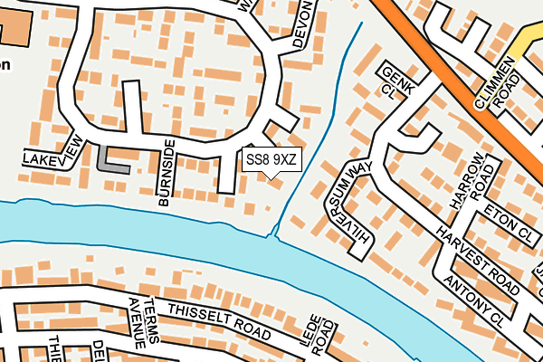 SS8 9XZ map - OS OpenMap – Local (Ordnance Survey)