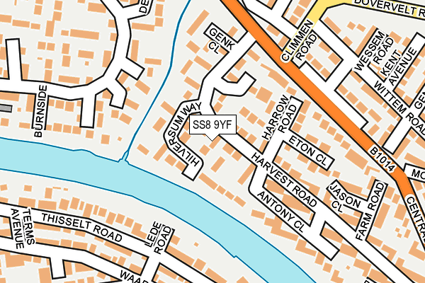 SS8 9YF map - OS OpenMap – Local (Ordnance Survey)