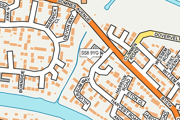 SS8 9YG map - OS OpenMap – Local (Ordnance Survey)