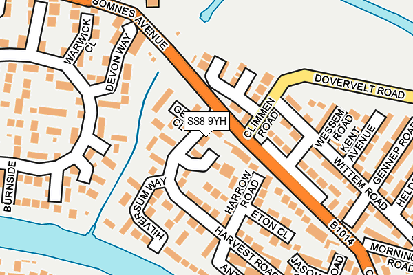 SS8 9YH map - OS OpenMap – Local (Ordnance Survey)