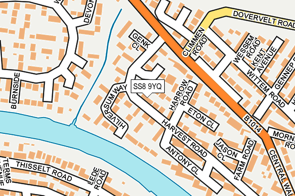 SS8 9YQ map - OS OpenMap – Local (Ordnance Survey)