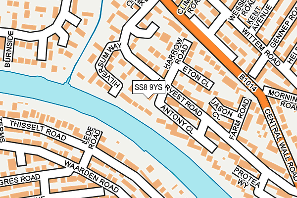 SS8 9YS map - OS OpenMap – Local (Ordnance Survey)