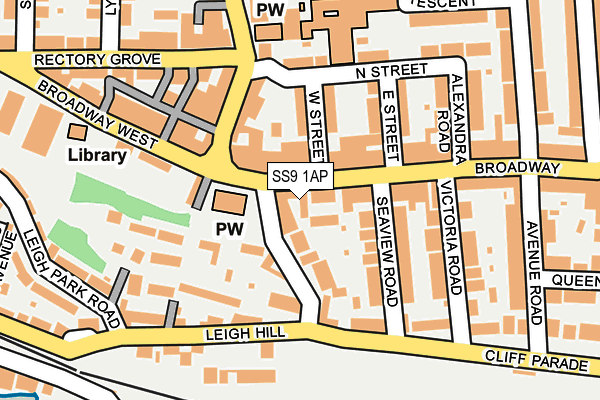 SS9 1AP map - OS OpenMap – Local (Ordnance Survey)