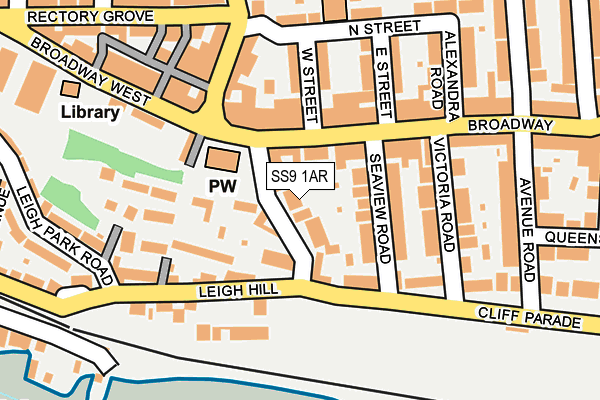 SS9 1AR map - OS OpenMap – Local (Ordnance Survey)