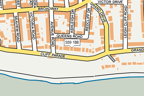 SS9 1BB map - OS OpenMap – Local (Ordnance Survey)