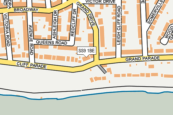 SS9 1BE map - OS OpenMap – Local (Ordnance Survey)