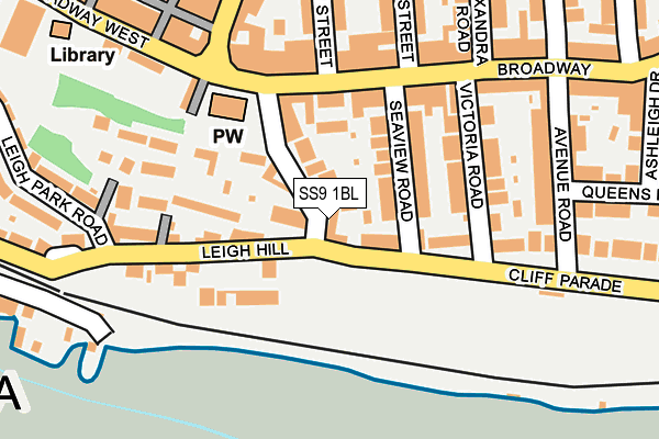 SS9 1BL map - OS OpenMap – Local (Ordnance Survey)