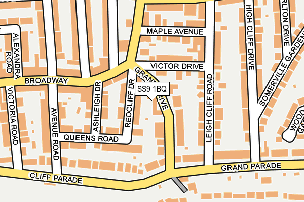 SS9 1BQ map - OS OpenMap – Local (Ordnance Survey)