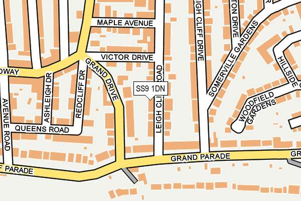 SS9 1DN map - OS OpenMap – Local (Ordnance Survey)